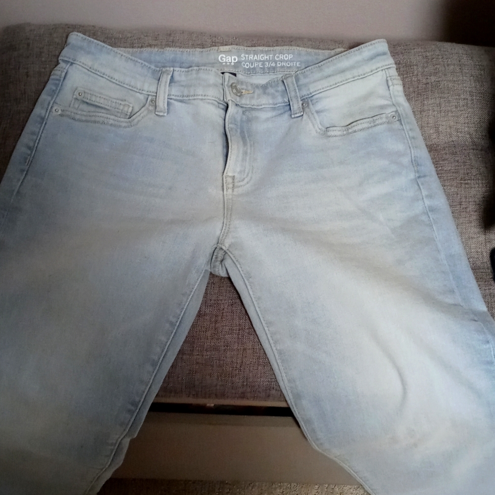 Gap. Light wash straight crop jeans
